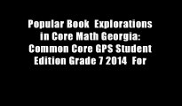 Popular Book  Explorations in Core Math Georgia: Common Core GPS Student Edition Grade 7 2014  For