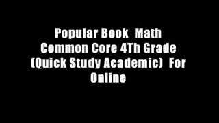 Popular Book  Math Common Core 4Th Grade (Quick Study Academic)  For Online