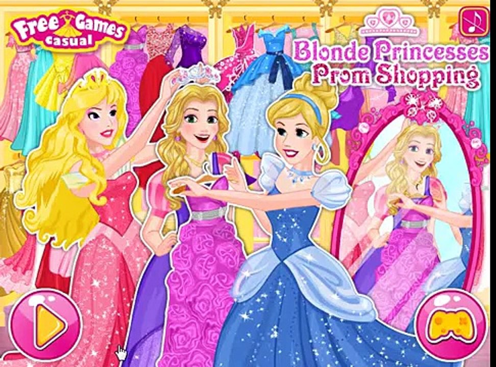 Disney Princesses Prom Shopping - Princess Rapunzel Cinderella and Aurora Dress Up Game