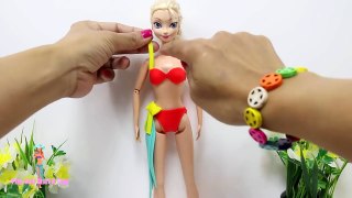 Play Doh _Disney Princess_ Elsa Anna Rapunzel Belle Ariel Aurora Beach Costumes