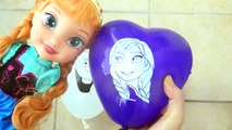 Learn Colors Disney Frozen Wet Balloons with Olaf Water Balloon Finger Family Nursery Rhymes