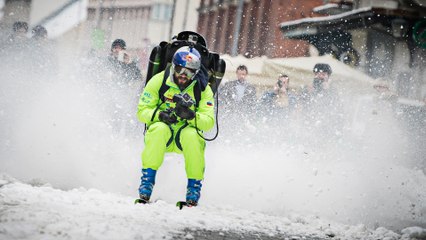 Skier Filip Flisar Charges Through Town with a Jetpack!