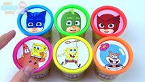 Чашки укладки игрушки играть doh пластилин набор Пиджей маски Дисней Спанч Боб учим цвета для детей