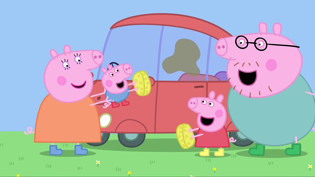 Peppa Pig - Peppa et George lavent la voiture (clip)