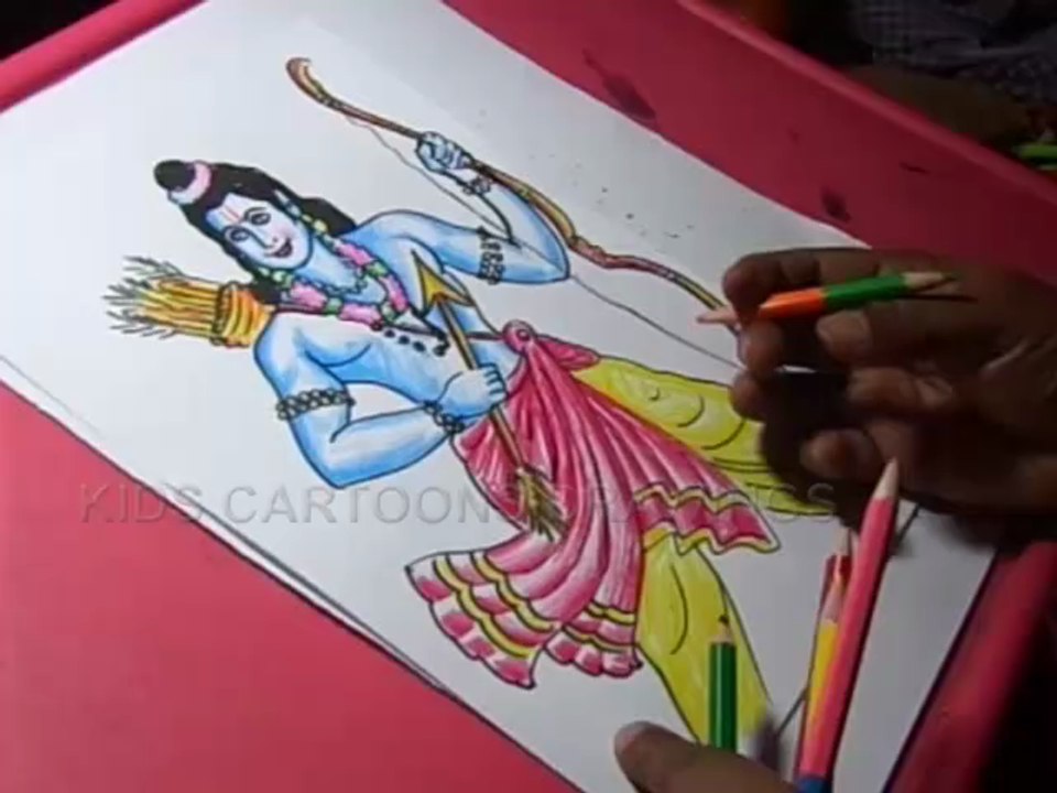 How to Draw Lord Sri Rama Color Drawing step by step