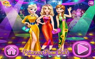 Las Princesas de Disney Elsa Rapunzel y Anna Prom Ball Dress Up Juego para Niños y Niñas