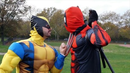Wolverine vs Deadpool w/ Spiderman - LOGAN IRL - Guardians of the Galaxy - Joker Clown - Superheroes