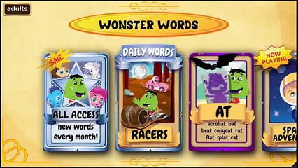 Kids Play & Learn New Words with Wonster Words - Kids Learn Daily Words That End with AT