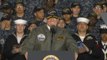 President Trump speaks aboard aircraft carrier
