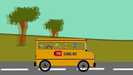 Wheels on the bus go round and round song Monster University English | Nursery Rhymes for Kids