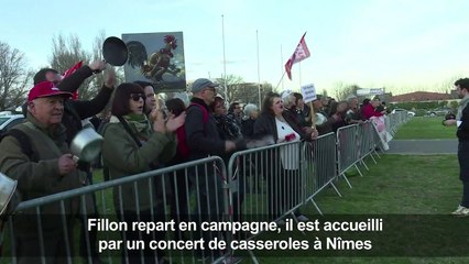 Concert de casseroles pour Fillon à Nïmes