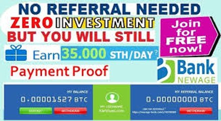 Bank Newage - Nova Faucet / Miner pagando 35000 satoshis por dia