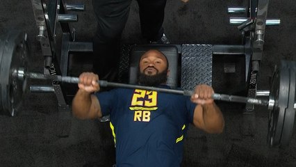 Samaje Perine outbenches every other RB at combine