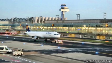 Frankfurt Airport Early Morning Landing. Lufthansa Airbus A319. LH 305