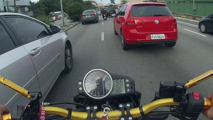 Motorcyclist Gets Distracted and Crashes