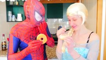 Spiderman & Pink Spidergirl vs T-Rex! Ft Frozen Elsa in Real Life - Fun Superhero w/ Comic
