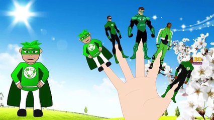 3d Animation Green Lantern Finger family Nursery rhymes for Children Babies Kids
