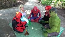 Frozen Elsa Spiderman wedding with beautiful Girl Venom Captain Hulk Fun superheroes in re
