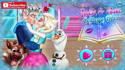 Jack Frost and Elsa Kiss - Frozen Princess Kissing, Olaf and Sven Almost Caught Them