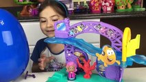 Giant Play Doh Surprise Egg Bubble Guppies Toy Stacking Cups Supermarket Frozen Elsa Molly