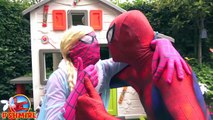Spiderman KISSING Spidergirl??? Pink Spidergirl is Frozen Elsa Kissing Spiderman Amazing S