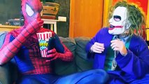 Человек-паук и замороженные elsa против Джокера! ж/ розовый Анна Человек-паук и Бэтмен! Супергерой удовольствие в реальном