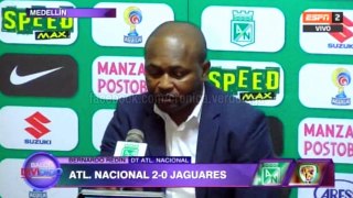 Bernardo Redín tras el 2-0 de Nacional a Jaguares · Liga Águila 2017-I (fecha 7)