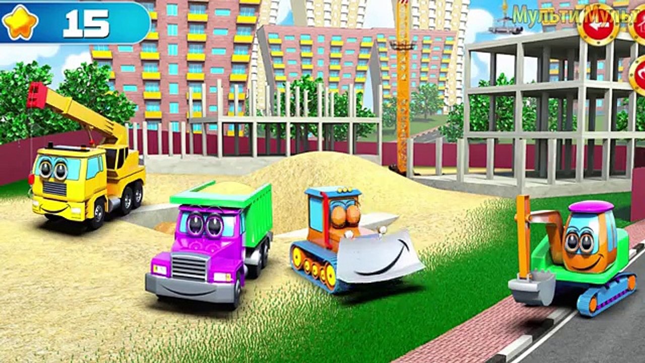 Transporter Trucks and Сars for Сhildren Excavators, Truck - Kids Puzzles Cars and Trucks