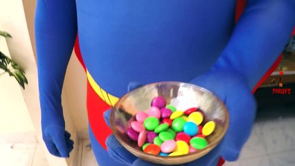 Superman Vs Joker | Superman M&Ms Party Food Poisoned Fart - Fun Superhero Real Life