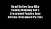 Read Online Easy Like Sunday Morning Vol 1: Crossword Puzzles Easy Edition (Crossword Puzzles