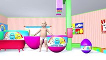 Aprender los Colores de la Colección 3D para los Niños | los Huevos Sorpresa de la Máquina de Bolas de Colores | Baby Doll Baño T