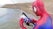 Spiderman Vs Hulk Spiderman Fishing Toys Fun Superhero Movie in Real Life