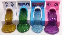 Glitter Colors Slime Poop Japanese Toilet Learn Colors Slime Clay Play Doh Spaghett Toys DIY