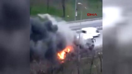 Bayrampaşa'da Servis Otobüsü Alev Alev Yandı