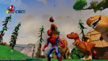 SPIDERMAN SAVES ELSA (Frozen) & MCQUEEN (Cars 2) from T-Rex Dinosaurs Attack in jail!