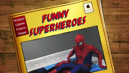 Pink Spidergirl pregnant vs Doctor Joker- Merida & Baby Spiderman alliance! Superheroes in