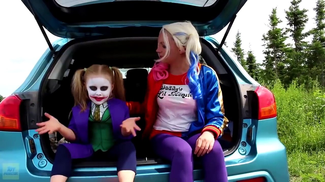 Spiderman & Frozen Elsa ARRESTED IN A POLICE CAR!! Pink Spidergirl Superhero Fun in Real L