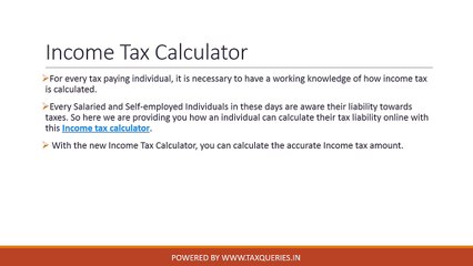 Income Tax Calculator video