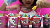 Play Doh Surprise Eggs Frozen Hello Kitty Stop Motion Cartoon Kids Toys ของเล่น