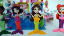 Princesas Disney Ariel Bella Tiana Branca de Neve transformam Sereia com playdoh!!! Tototo