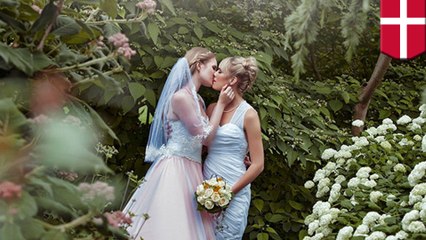 Female cosplayers Carina and Sørine ditch outfits for wedding gowns to get married