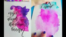 Aquarelle + calligraphie = des compositions hypnotisantes