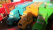 Disney Pixar Cars More Haulers Races in Radiator Springs Raceway with Mack, Dinoco and Chick Hicks
