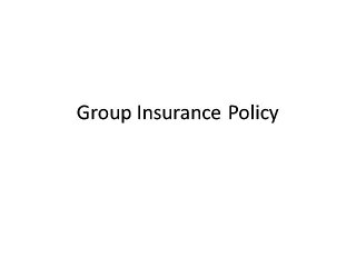 Group Insurance Policy