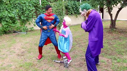Frozen Elsa vs Joker vs Spiderman Loses His Body! w/ Pink Spidergirl Baby Sick! Fun Superheroes
