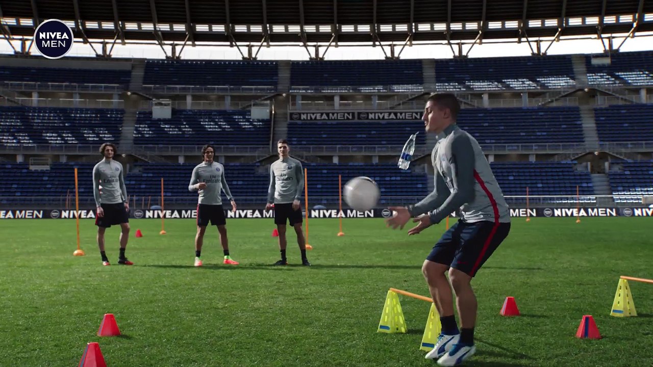 Pub Nivea Men avec Edinson Cavani, Marco Verratti, Adrien Rabiot et Thomas Meunier
