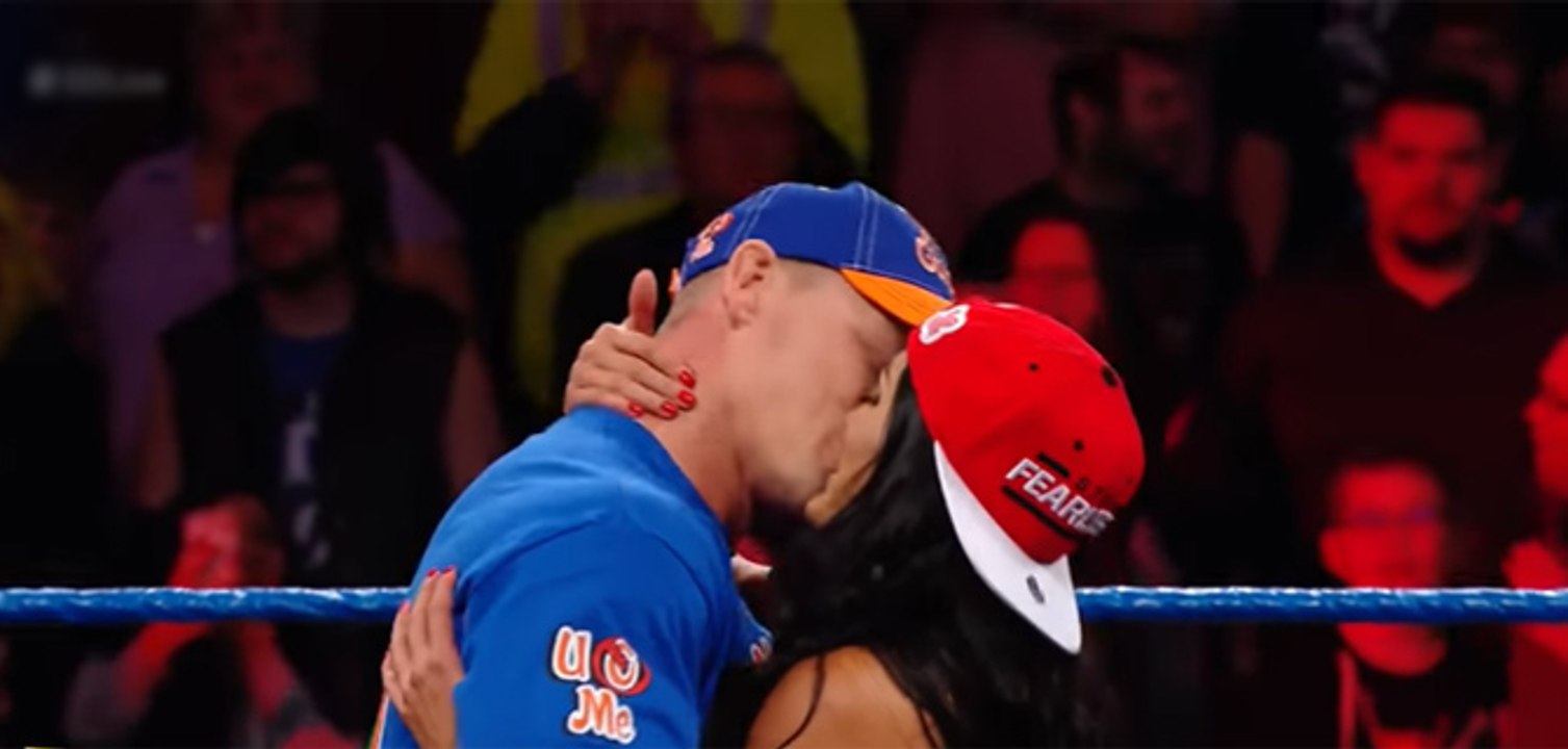 Power couple John Cena and Nikki Bella smooch on WWE SmackDown