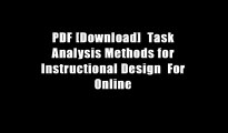 PDF [Download]  Task Analysis Methods for Instructional Design  For Online