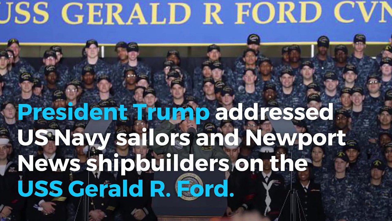 Trump talks defense funding aboard the USS Gerald R. Ford