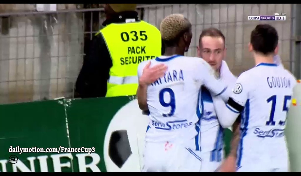 Gaetan Courtet Goal HD - Auxerre 1-0 Reims - 03.03.2017